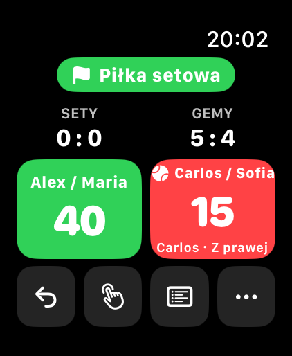 Tapazo na Apple Watch: wynik i przycisk Double Tap